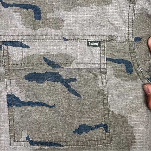 Vtg Stussy Full Zip Camo Jacket Men’s XL Green Long Sleeve Preppy Street Wear - Picture 8 of 12